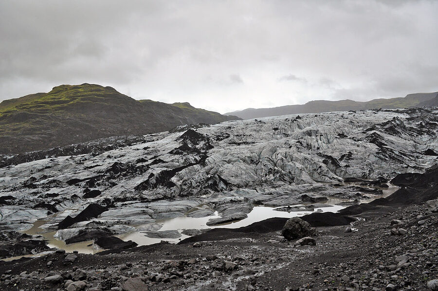 Mýrdalsjökull glacier in southern Iceland with Katla volcano underneath