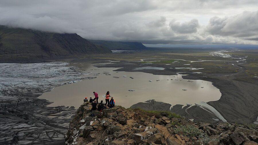 Vatnajökull glacier view from Skaftafell National Park in Iceland