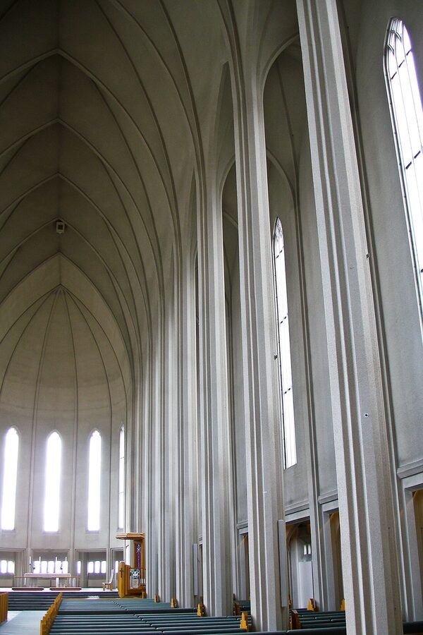 Hallgrimskirkja church interior Reykjavik