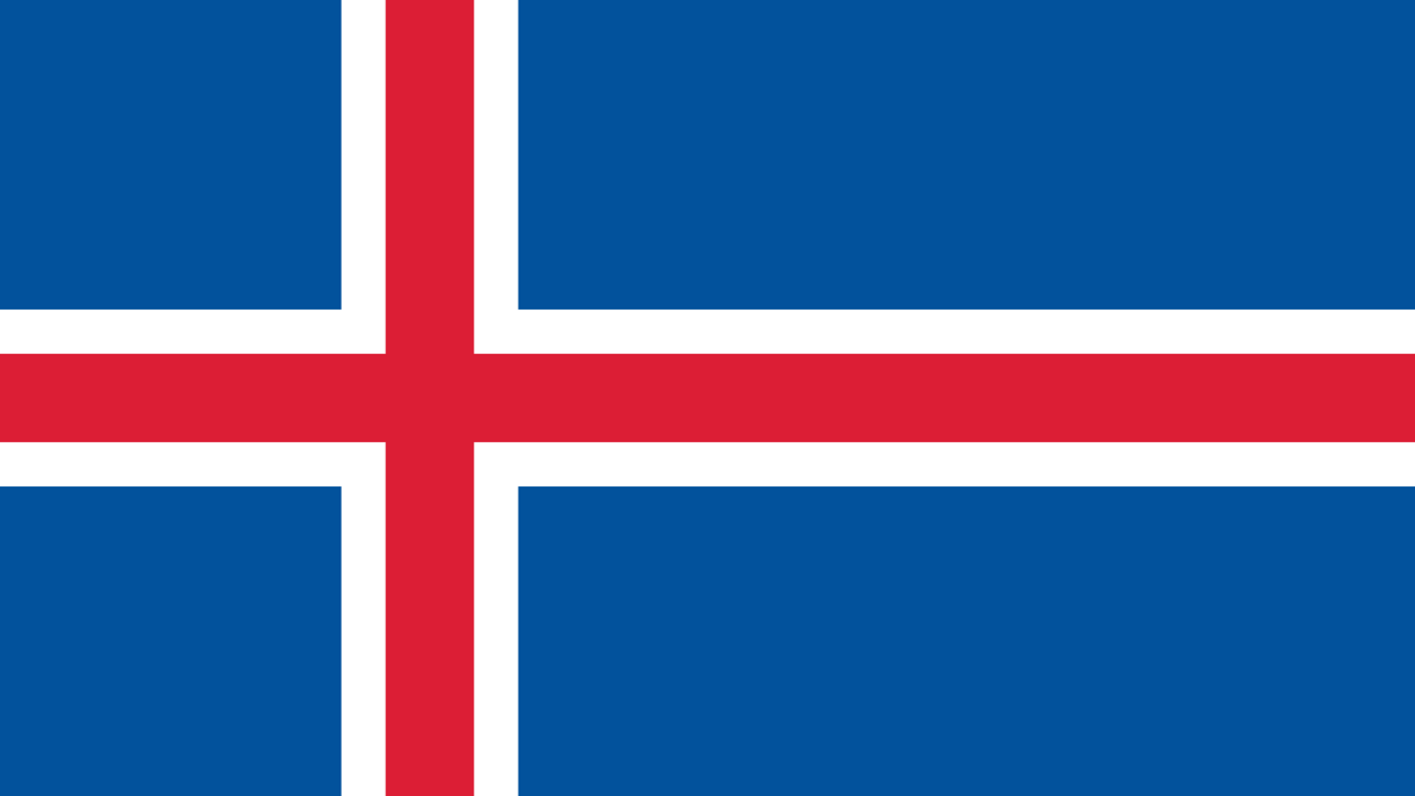 Flag of Iceland in 16:9 ratio