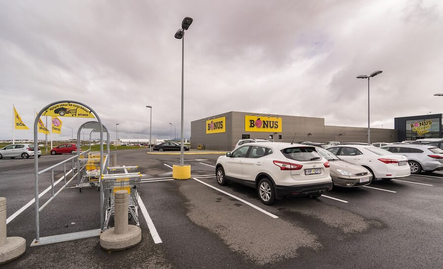 Interior of a Bónus supermarket in Keflavik