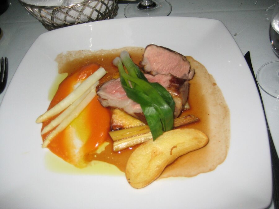 Roasted mountain lamb with rosemary and plum sauce at Lækjarbrekka in Reykjavik