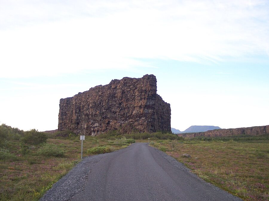Eyjan, the central rock island of Ásbyrgi canyon, Iceland