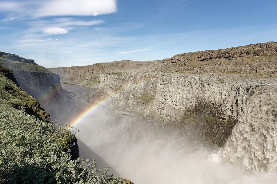 The full power of Dettifoss waterfall, north Iceland
