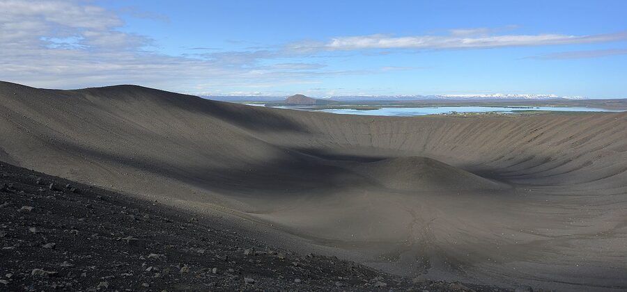 Hverfjall tephra cone crater near Lake Mývatn, Iceland