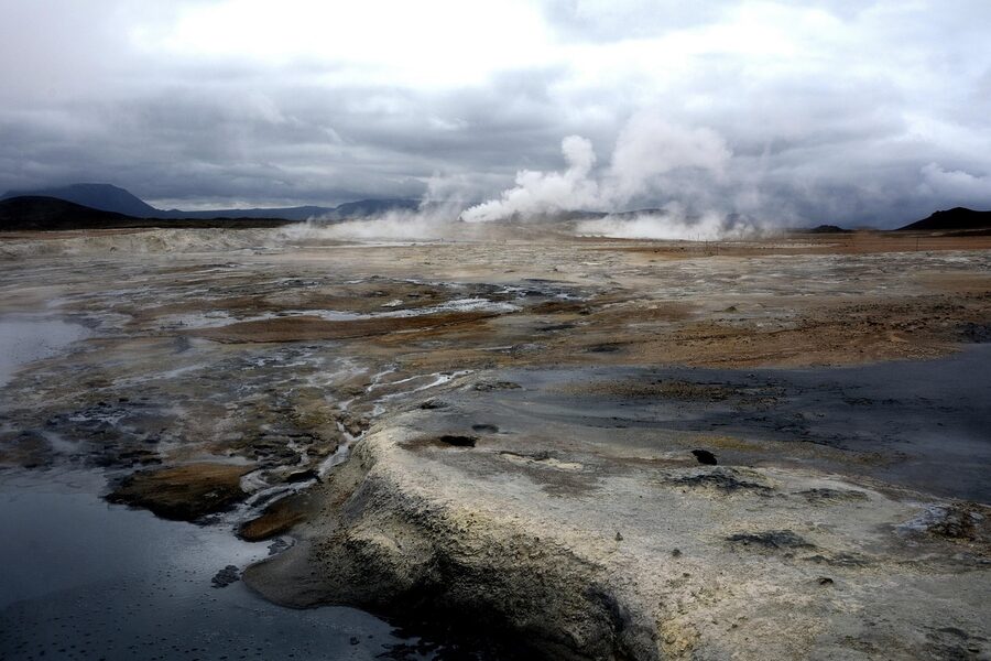 Bubbling mud pot at Námaskarð, Mývatn, north Iceland