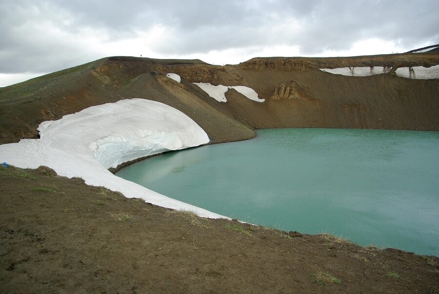 The rim of Víti crater at Krafla volcano, Iceland