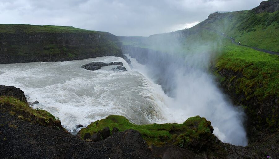 Gullfoss waterfall on the Golden Circle in summer
