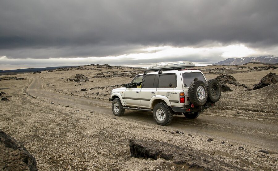Toyota Land Cruiser on Askja desert road