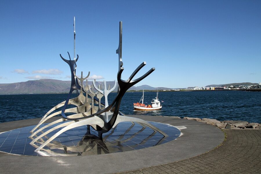 The Sun Voyager sculpture on the Reykjavik waterfront
