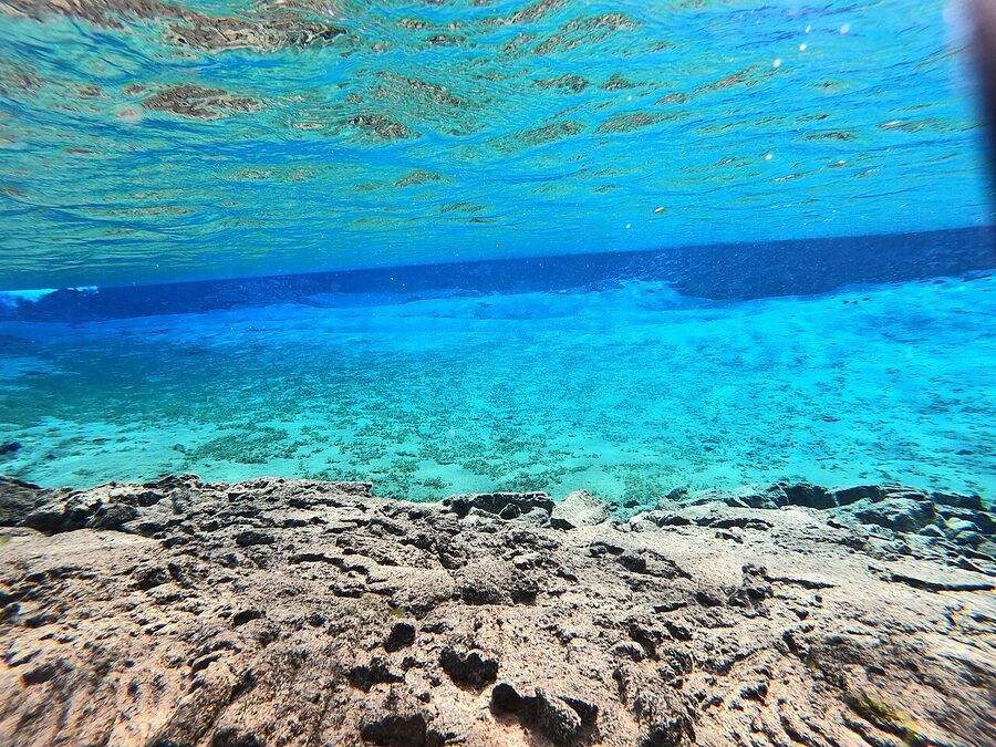The exit lagoon at Silfra, Þingvellir National Park