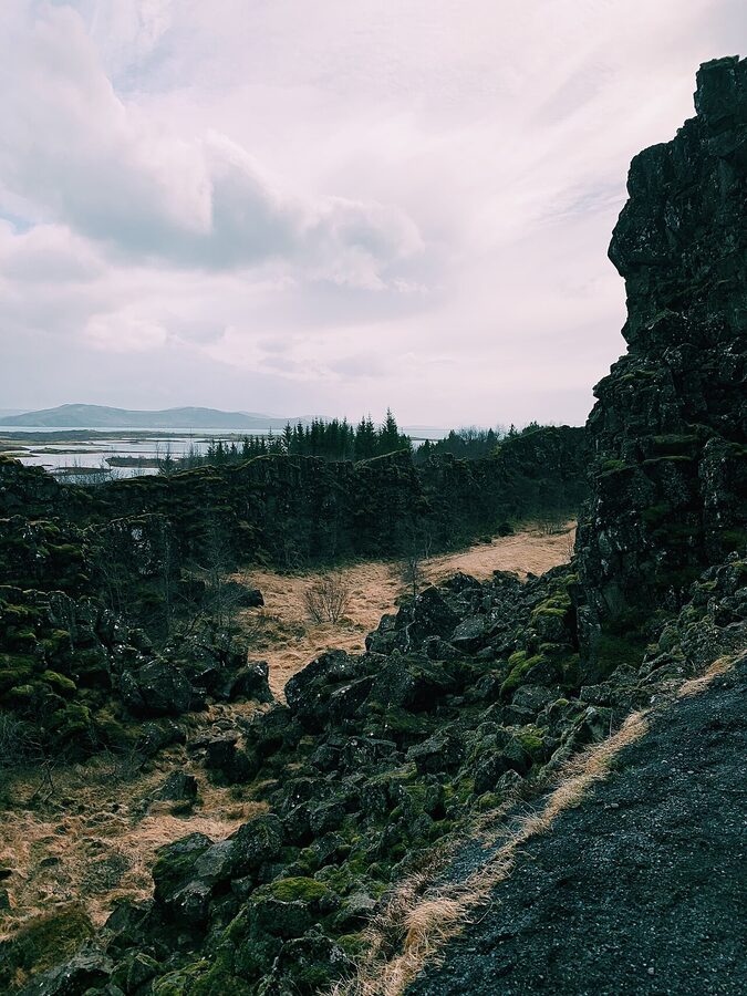 The Silfra fissure landscape from above