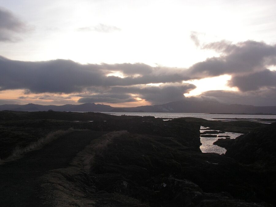 Overview of the Silfra fissure in Þingvellir National Park, Iceland