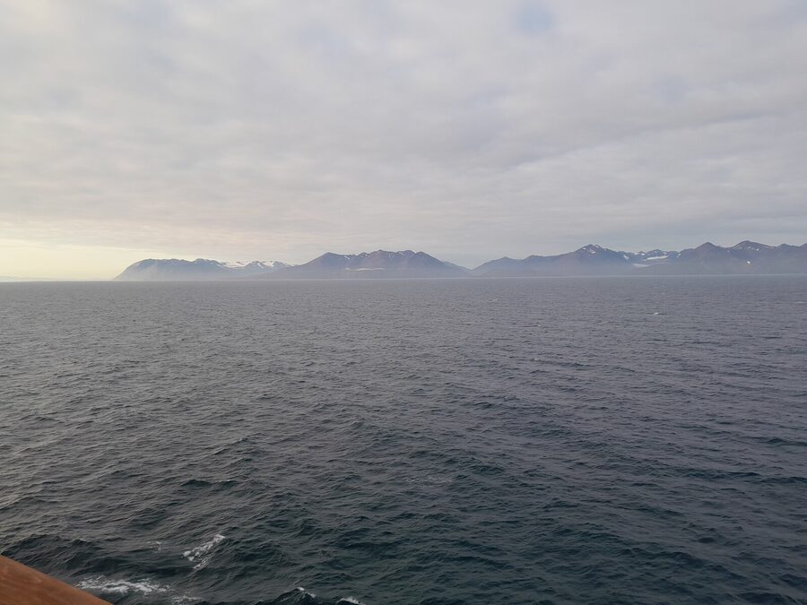 Skjalfandi Bay seen from a whale watching boat off Husavik