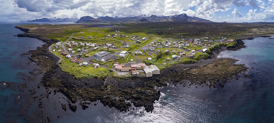 Hellissandur village on the western tip of the Snaefellsnes peninsula