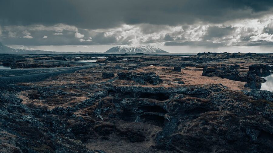 Volcanic lava field landscape on Snaefellsnes peninsula