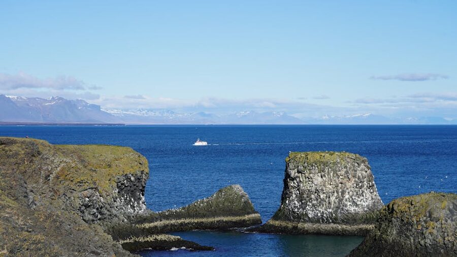 Coastline of Snaefellsnes peninsula with basalt cliffs and the open Atlantic
