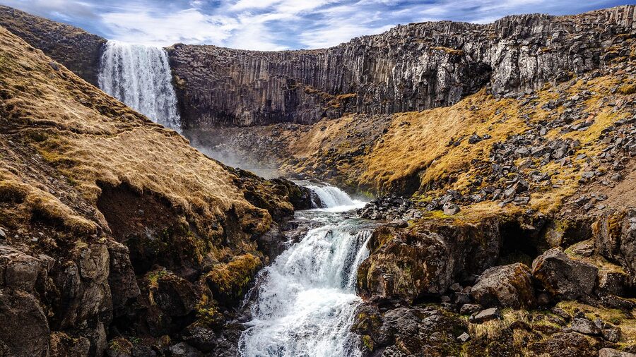 Sveodufoss waterfall on the Snaefellsnes peninsula