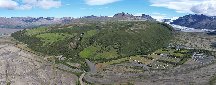 Aerial view of Skaftafell National Park and Vatnajokull glacier, Iceland