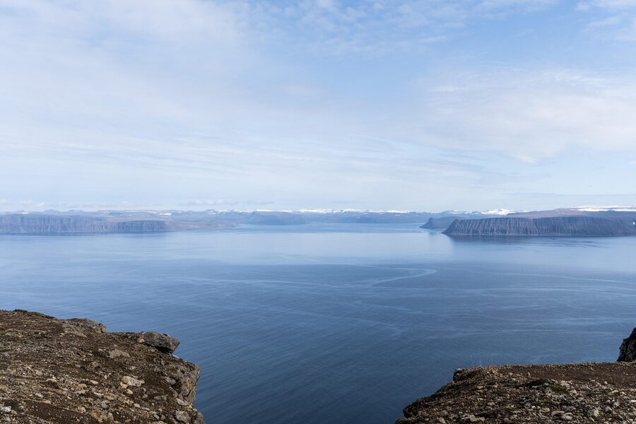 Bolungarvik cliff outlook in Westfjords Iceland