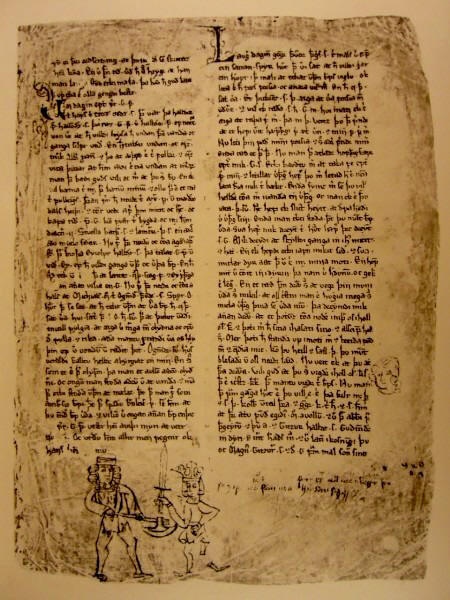 Saga Sturlunga manuscript page from medieval Iceland
