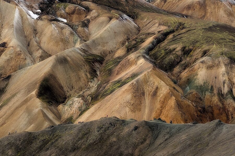 Blahnukur black mountain seen from Landmannalaugar trail