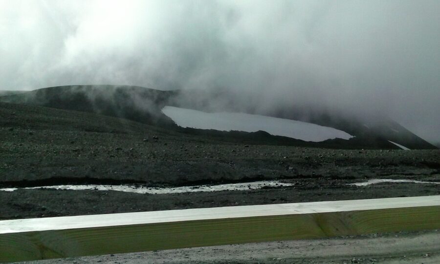 Langjokull glacier and Gilsbakki hut central highlands