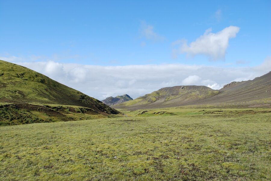Laugavegur hiking trail rolling rhyolite landscape