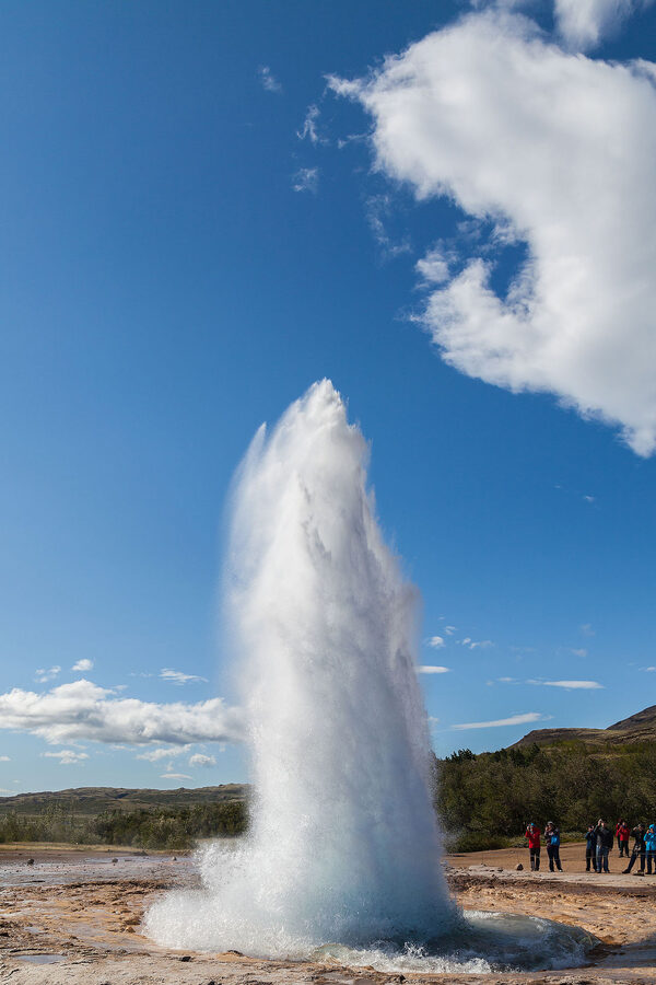 Strokkur geyser erupting at Geysir Iceland