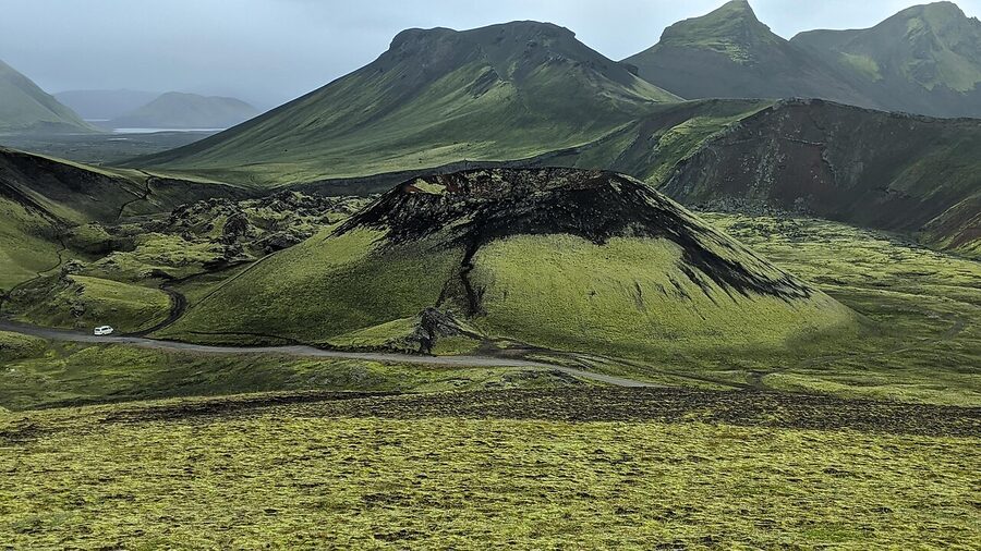 Volcan F road 208 in Landmannalaugar Iceland with super jeep