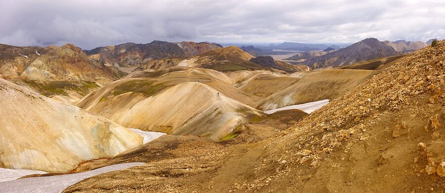 Landmannalaugar rhyolite mountain panorama from the Laugavegur trail