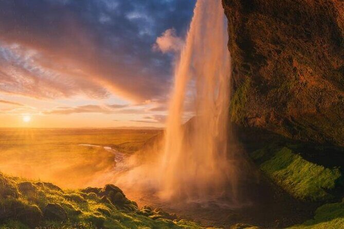 10 Hours Private Luxury Tour of South Coast - Skógafoss: the spray rainbow effect you hope for