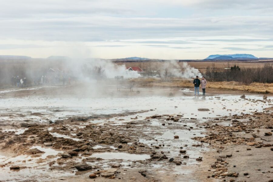 From Reykjavik: Golden Circle and Glacier Snowmobile Tour - Gullfoss waterfall: 32 meters of roar and a quick photo window