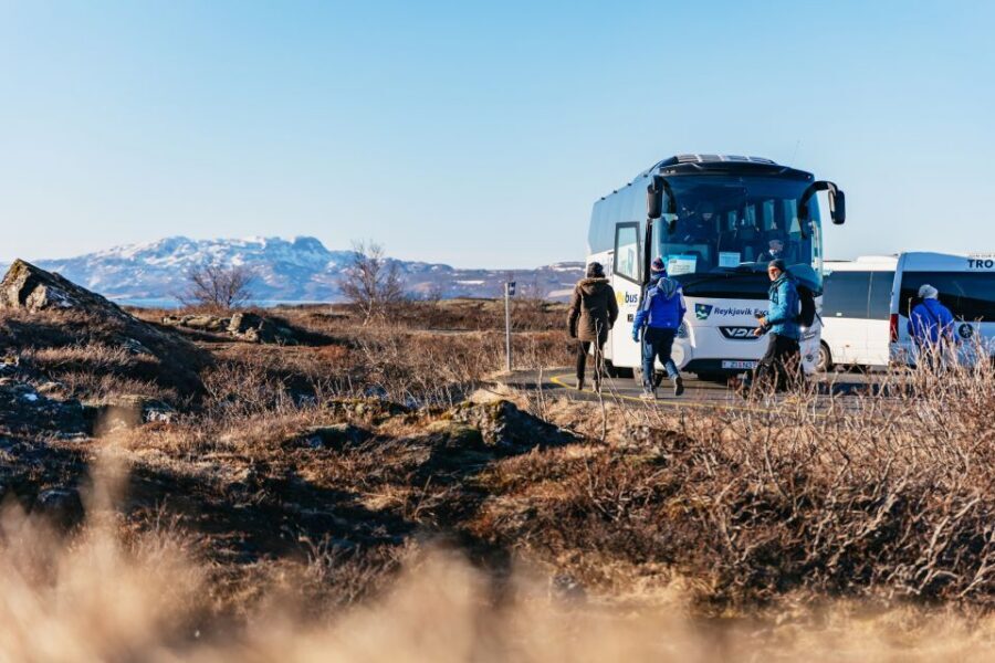 From Reykjavik: Golden Circle and Glacier Snowmobiling - Geysir area: watching Strokkur throw water high