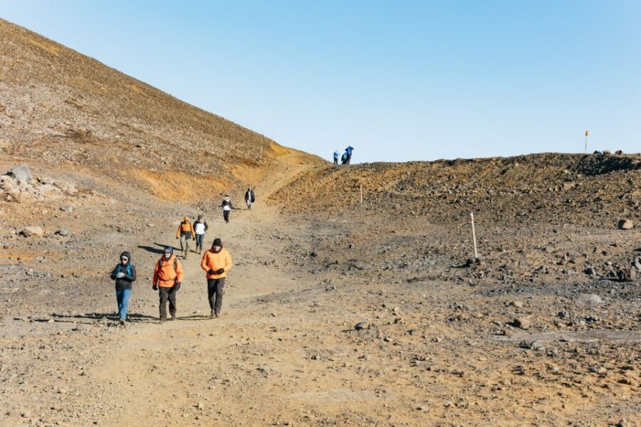 From Reykjavík: Volcanoes and Blue Lagoon Day Trip - Packing and Hike Reality: What to Bring for the 2-Hour Each Way Walk
