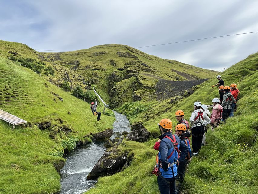 From Vík: Zipline and Hiking Adventure Tour - Big Rush: the first zip over Hundafoss-area river canyon