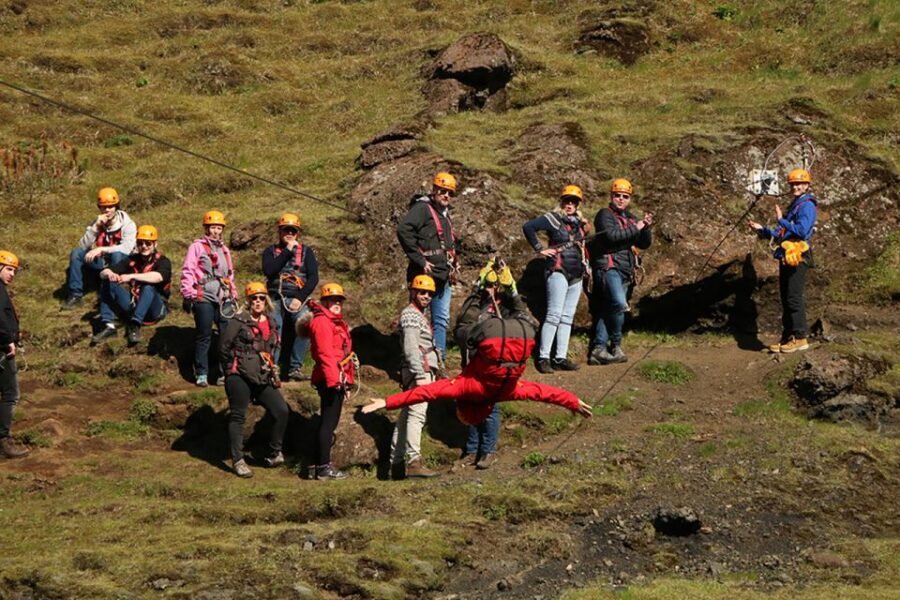 From Vík: Zipline and Hiking Adventure Tour - Grafargil (Grave Canyon) hiking route: caves, rock texture, and the Leap of Faith