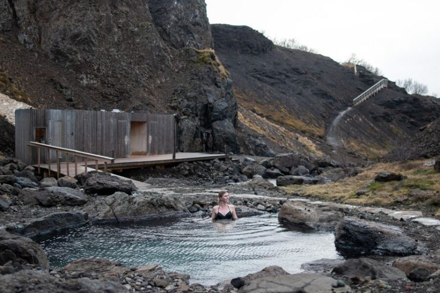 Husafell: Canyon Baths Soak with Short Highlands Hike - The guided hike: Langifoss, meltwater, and Okjökull context