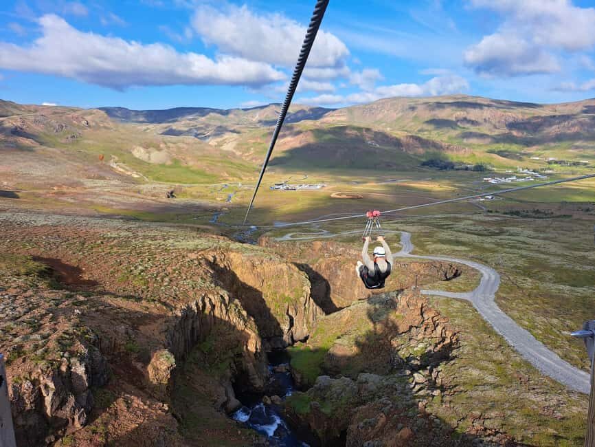 Hveragerdi: Mega Zipline Experience - Where you fly in Hveragerdi: Kambar plateau to Reykjadalur
