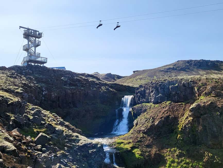 Hveragerdi: Mega Zipline Experience - How the two parallel lines change the experience