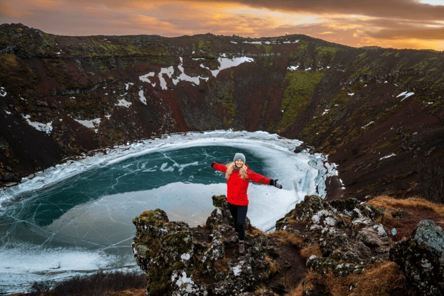 Kerið Volcanic Crater Admission Ticket - The turquoise lake: what you’re actually looking at