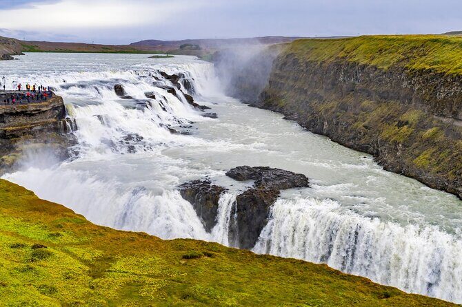 Private Bespoke Golden Circle Tour - Kerið crater optional stop: red iron sand around a volcanic lake