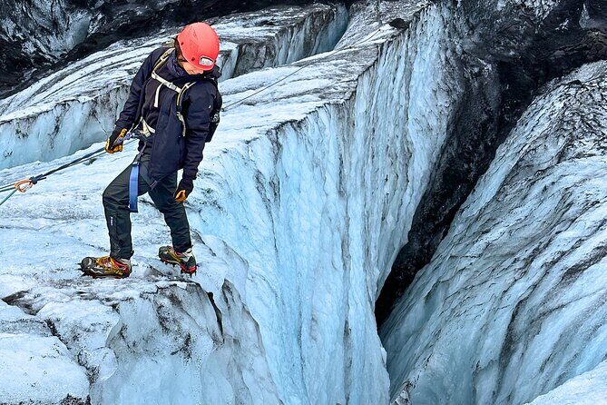 Private Extreme Encounter w/ ropes on Sólheimajökull Glacier - Gear check: crampons, harness, helmet, and ice axes