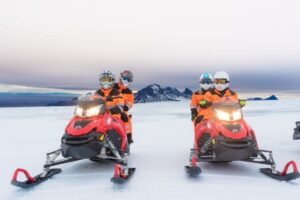 Reykjavík: Langjökull Glacier Snowmobile Tour with Ice Cave - Skjól Basecamp and the super-truck ride up on the glacier route