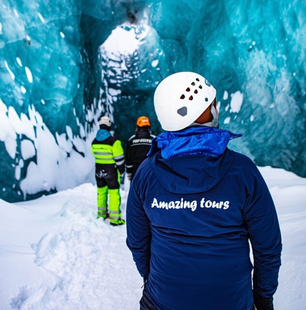 Reykjavík: Langjökull Glacier Snowmobile Tour with Ice Cave - The ice cave: blue ceiling, ash stripes, and real walking time