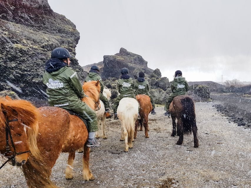 Reykjavik: Red Lava Horse Riding Tour - First Step on the Ground: Helmets, Rain Gear, and Winter Jumpsuits
