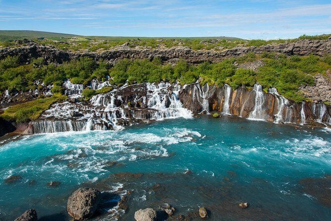Silver Circle: Lava Cave, Waterfalls & Iceland Horses-Small Group - Stop 5 and 6: Hraunfossar and Barnafoss, waterfalls fed by lava