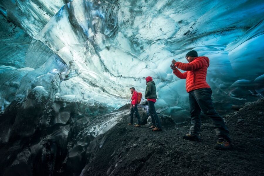 Skaftafell: Ice Cave Experience - On the glacier hike: crampons, harness, helmet, and calm pacing