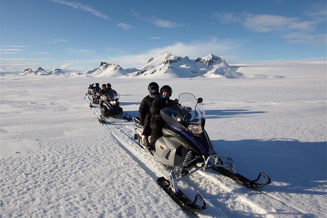 Snowmobiling on Langjokull Glacier and Secret Lagoon Tour