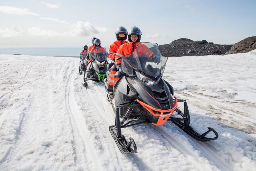 Vik: Mýrdalsjökull Snowmobile Adventure - The modified glacier truck ride up: part transport, part reality check